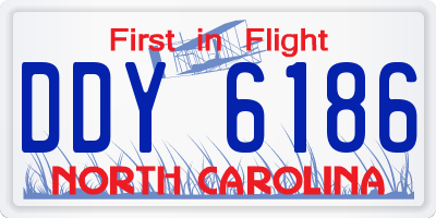 NC license plate DDY6186