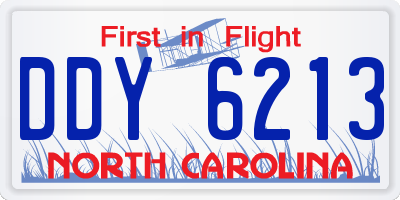 NC license plate DDY6213