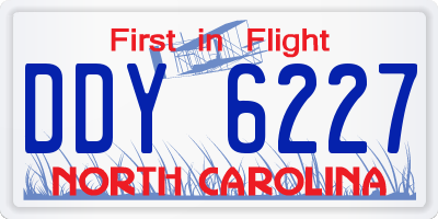 NC license plate DDY6227