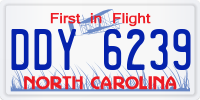 NC license plate DDY6239