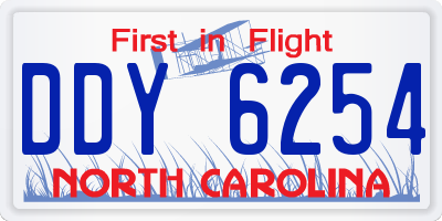 NC license plate DDY6254