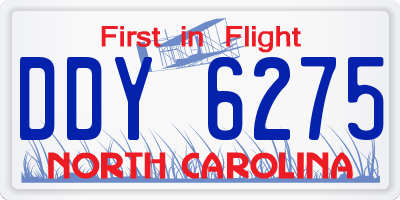 NC license plate DDY6275