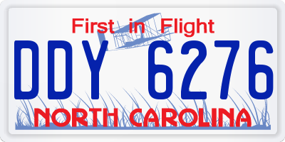 NC license plate DDY6276