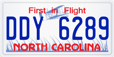 NC license plate DDY6289