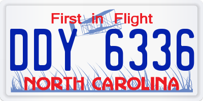 NC license plate DDY6336