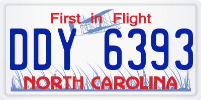 NC license plate DDY6393