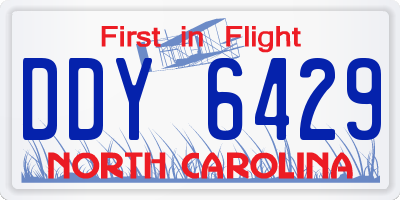 NC license plate DDY6429
