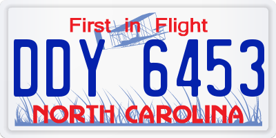 NC license plate DDY6453