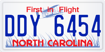 NC license plate DDY6454