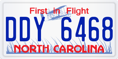 NC license plate DDY6468