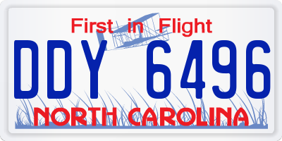 NC license plate DDY6496