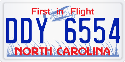 NC license plate DDY6554