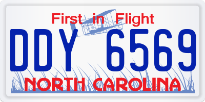 NC license plate DDY6569