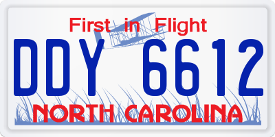 NC license plate DDY6612