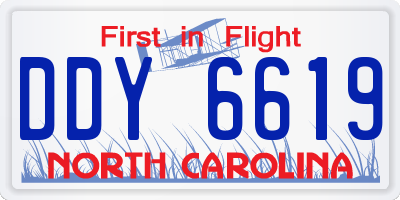 NC license plate DDY6619