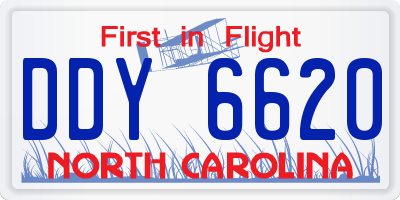 NC license plate DDY6620