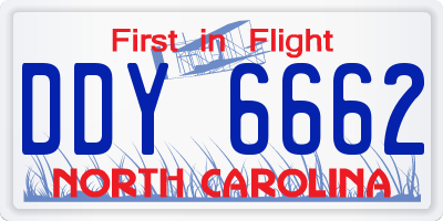 NC license plate DDY6662