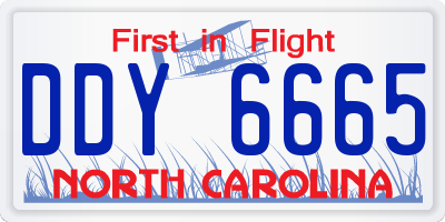 NC license plate DDY6665