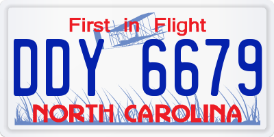 NC license plate DDY6679
