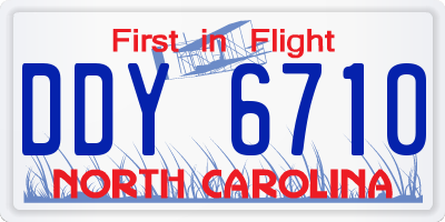 NC license plate DDY6710