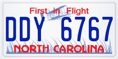 NC license plate DDY6767