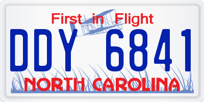 NC license plate DDY6841