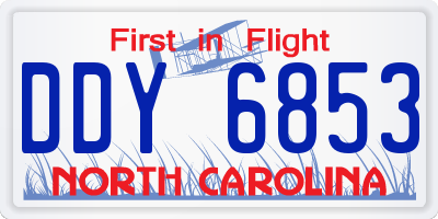 NC license plate DDY6853