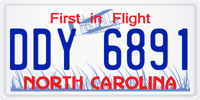NC license plate DDY6891