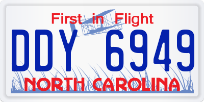 NC license plate DDY6949