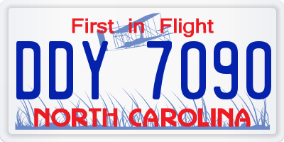 NC license plate DDY7090