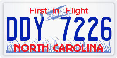NC license plate DDY7226