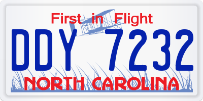 NC license plate DDY7232