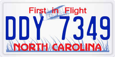 NC license plate DDY7349