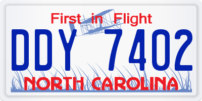 NC license plate DDY7402
