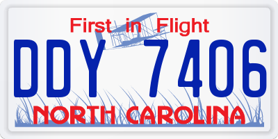 NC license plate DDY7406