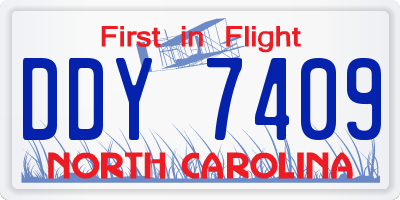 NC license plate DDY7409