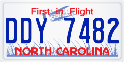 NC license plate DDY7482