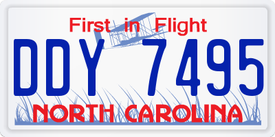 NC license plate DDY7495