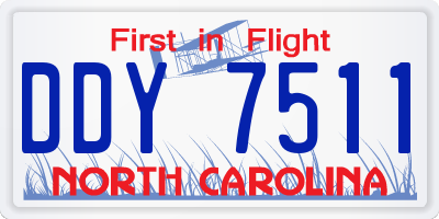 NC license plate DDY7511