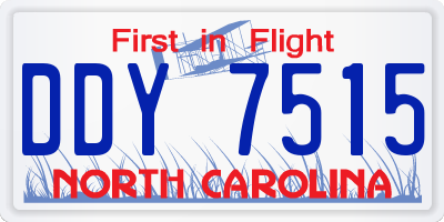 NC license plate DDY7515