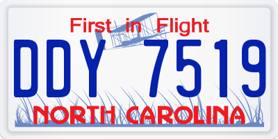 NC license plate DDY7519