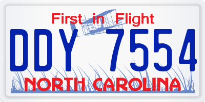 NC license plate DDY7554