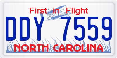 NC license plate DDY7559