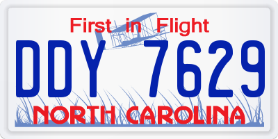 NC license plate DDY7629