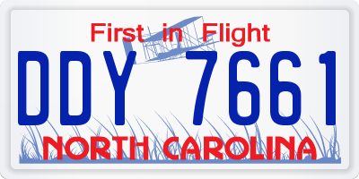 NC license plate DDY7661