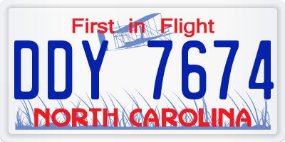 NC license plate DDY7674