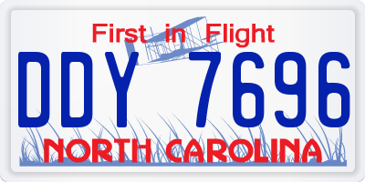 NC license plate DDY7696