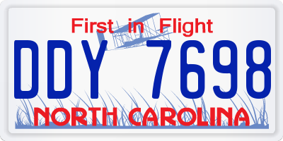 NC license plate DDY7698