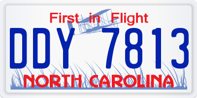 NC license plate DDY7813