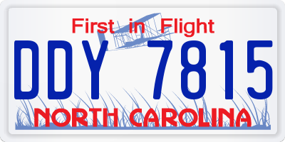 NC license plate DDY7815